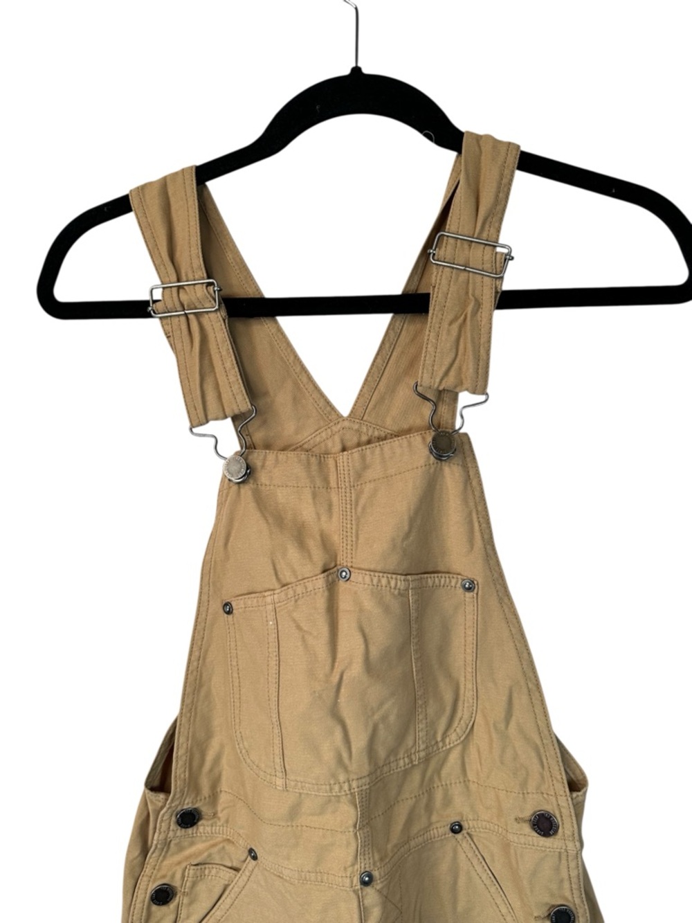TNA Aritzia Khaki Canvas Overall Skirt XXS Utility Pinafore Mini Adjustable Stra - Picture 3 of 16